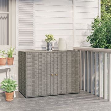 Vidaxl vidaXL Vrtna omarica siva 100x55,5x80 cm PE ratan