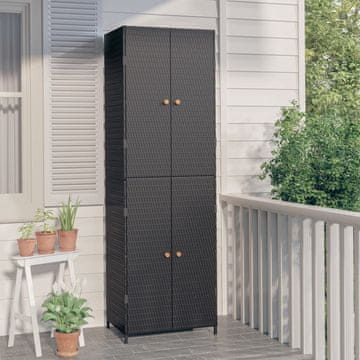 Vidaxl vidaXL Vrtna omarica črna 59x40x180 cm PE ratan
