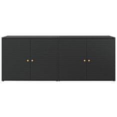 Greatstore Vrtna omara za shranjevanje črna 198x55,5x80 cm poli ratan