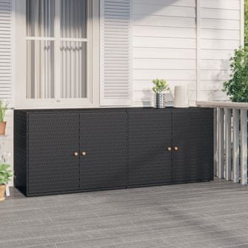 Vidaxl vidaXL Vrtna omarica črna 198x55,5x80 cm PE ratan