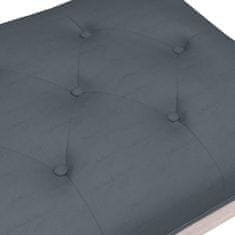 Greatstore Klop temno siva 110x40x49 cm žamet