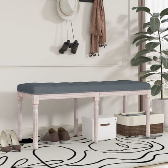 Greatstore Klop temno siva 110x40x49 cm žamet