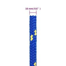 Vidaxl Vrv za čoln moder 16 mm 25 m polipropilen