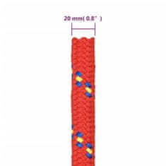 Vidaxl vidaXL Jadralna vrv, rdeča, 20 mm, 100 m, polipropilen