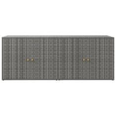 Vidaxl Vrtna omara za shranjevanje siva 198x55,5x80 cm poli ratan