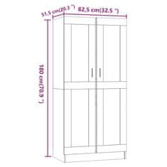 Vidaxl Garderobna omara dimljeni hrast 82,5x51,5x180 cm inženirski les