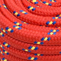 Vidaxl Vrv za čoln rdeče 20 mm 50 m polipropilen