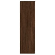 Greatstore Garderobna omara rjav hrast 82,5x51,5x180 cm inženirski les