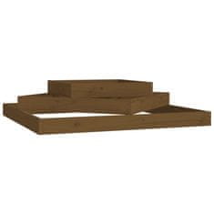 Vidaxl Visoka greda medeno rjava 112x112x27 cm trdna borovina