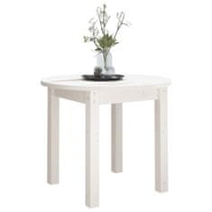 shumee Klubska mizica bela Ø 55x45 cm trdna borovina