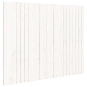 Vidaxl Stensko posteljno vzglavje belo 146,5x3x110 cm trdna borovina