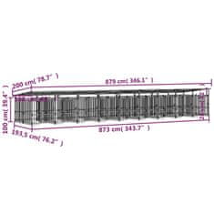 Vidaxl Zunanji pasji boks s streho jeklen 16,89 m²