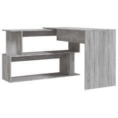 Vidaxl Kotna pisalna miza siva sonoma 200x50x76 cm inženirski les