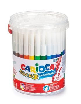 Carioca Flomastri debeli Bravo debelina konice 6mm v lončku 60 kosov