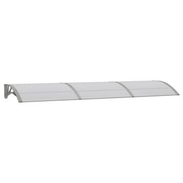 Vidaxl Nadstrešek za vrata siv 300x75 cm polikarbonat