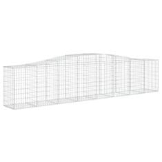 Vidaxl Obokana gabonska košara 400x50x80/100 cm pocinkano železo