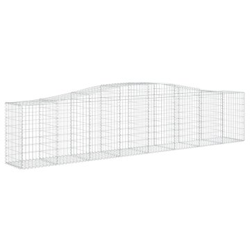 Vidaxl Obokana gabonska košara 400x50x80/100 cm pocinkano železo