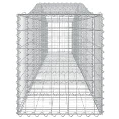 Vidaxl Obokana gabonska košara 400x50x60/80 cm pocinkano železo