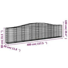 Vidaxl Obokane gabion košare 7 kosov 400x30x80/100 cm cinkano železo
