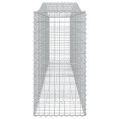 Vidaxl Obokana gabonska košara 400x50x100/120 cm pocinkano železo