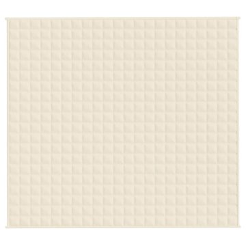 Vidaxl Obtežena odeja svetlo krem 200x225 cm 9 kg blago