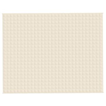 Vidaxl Obtežena odeja svetlo krem 235x290 cm 11 kg blago