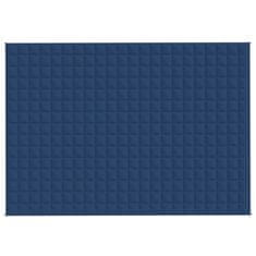 Vidaxl Obtežena odeja modra 155x220 cm 7 kg blago