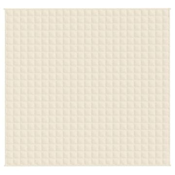 Vidaxl Obtežena odeja svetlo krem 220x235 cm 15 kg blago