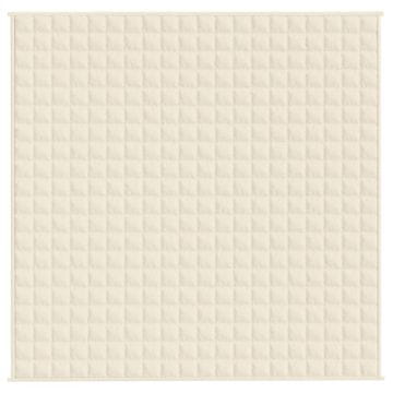 Vidaxl Obtežena odeja svetlo krem 200x200 cm 9 kg blago