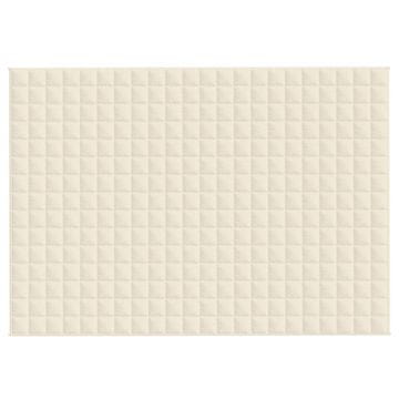 Vidaxl Obtežena odeja svetlo krem 155x220 cm 11 kg blago