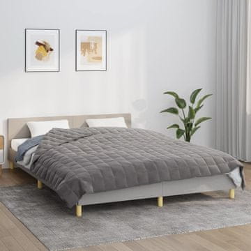 Vidaxl vidaXL Obtežena odeja, siva, 200x200 cm, 13 kg, blago