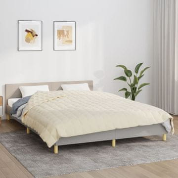 Vidaxl vidaXL Obtežena odeja, kremna, 220 x 240 cm, 11 kg, blago