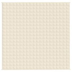 Vidaxl Obtežena odeja svetlo krem 200x200 cm 13 kg blago