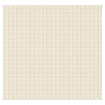 Vidaxl Obtežena odeja svetlo krem 220x235 cm 11 kg blago
