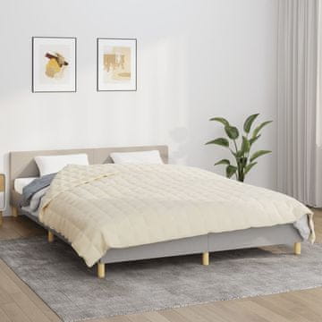 Vidaxl vidaXL Obtežena odeja, kremna, 200 x 230 cm, 9 kg, blago