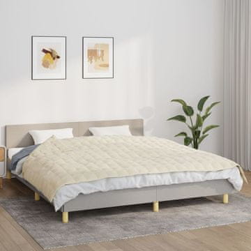 Vidaxl vidaXL Obtežena odeja, kremna, 155x220 cm, 11 kg, blago