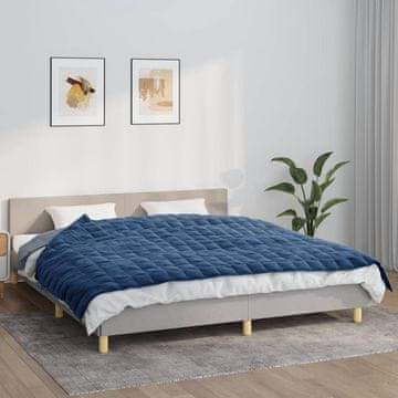 Vidaxl vidaXL Obtežena odeja, modra, 155x220 cm, 11 kg, blago