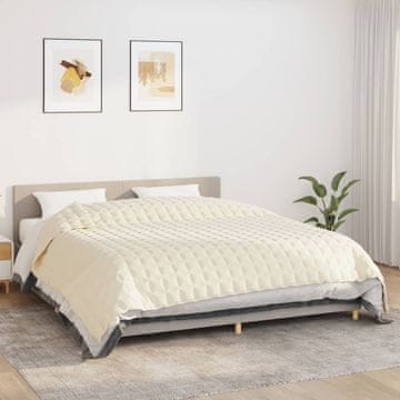 Vidaxl vidaXL Obtežena odeja, kremna, 235 x 290 cm, 15 kg, blago