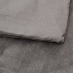 Vidaxl Obtežena odeja s prevleko siva 155x220 cm 11 kg blago