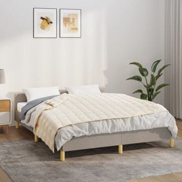Vidaxl vidaXL Obtežena odeja, kremna, 140x200 cm, 6 kg, blago