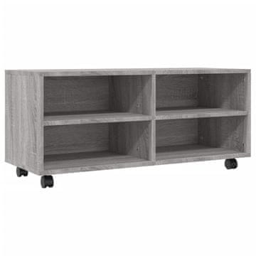 Vidaxl TV omarica s kolesci siva sonoma 90x35x35 cm inženirski les