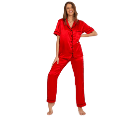FANCY Ženska pižama s srajco in hlačami AMADA rdeča FA-PI-8322.59_394300 S-M