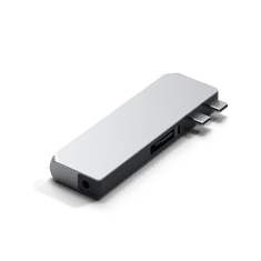 Satechi Aluminium Pro Hub Mini priklopna postaja, 1x USB, 1x HDMI, 2x USB-A 3.0, 1x RJ45, 1x USB-C, 1x audio, srebrna