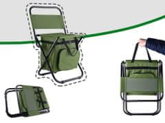 Volino Zložljiv stol z naslonjalom in termo torbo Camping - zelen