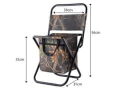 Volino Zložljiv stol z naslonjalom in termo torbo Camping - zelena/rjava