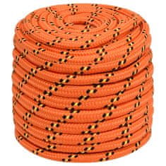 Vidaxl Vrv za čoln oranžna 16 mm 100 m polipropilen