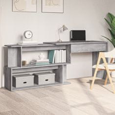 Vidaxl Kotna pisalna miza siva sonoma 200x50x76 cm inženirski les