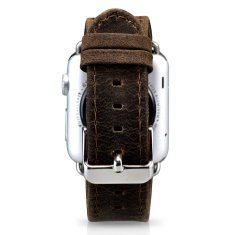 iCARER leather crazy horse zapestni trak iz pravega usnja za uro 3 38 mm / uro 2 38 mm / uro 1 38 mm rjav (riw115-bn（38）)
