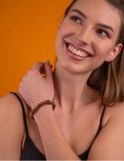 Vuch Ženska lesena zapestnica iz perl s krono Monie (Dimenzije M (17 - 18 cm))