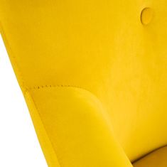 Homla MOSS žametni fotelj rumene barve 70x95 cm